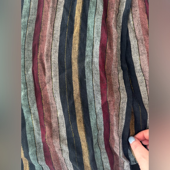 Rails Lola Metallic Wrap Dress in Varadero Stripe Long Sleeve - Size Large - Picture 10 of 10